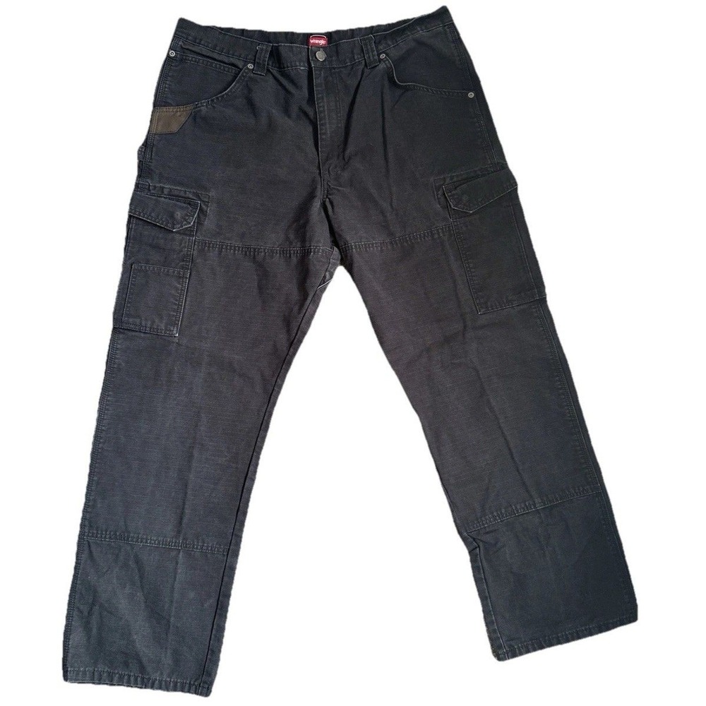 Wrangler Workwear‎ Jeans Mens 38x32 Black Denim Cargo Straight Regular  Outdoor